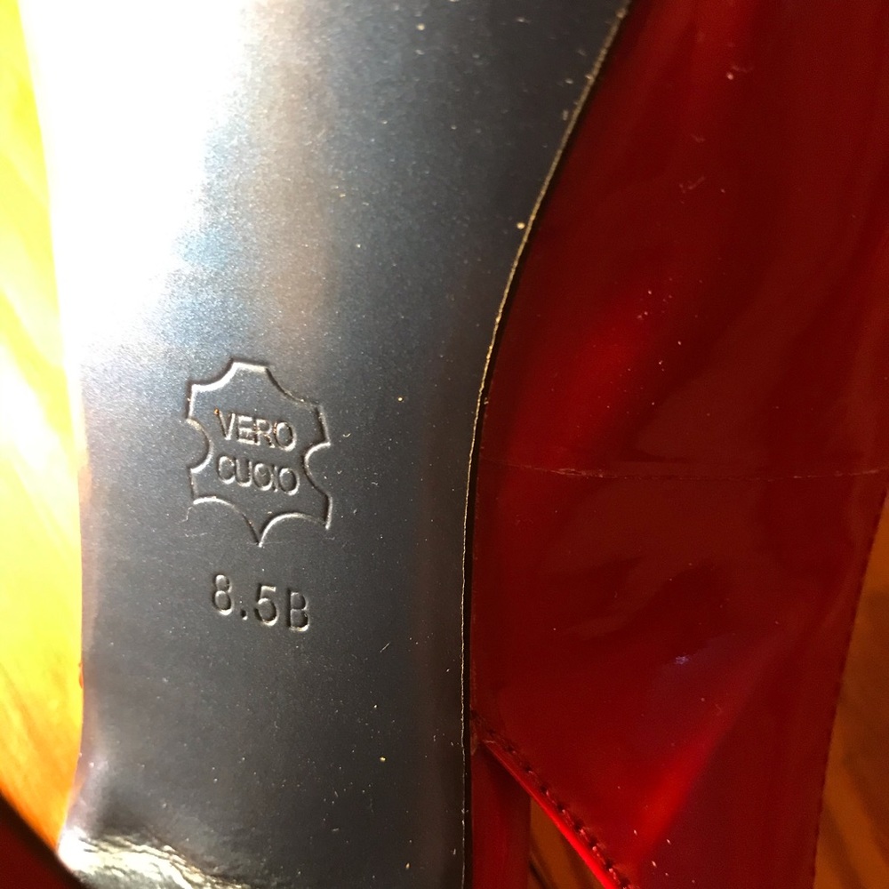 JSL Studio Red Leather Sling Back Heels, NWT, 8.5 - Picture 10 of 15